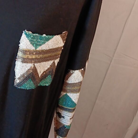 Pink Owl Sequined Aztec Women's Top - Picture 6 of 8